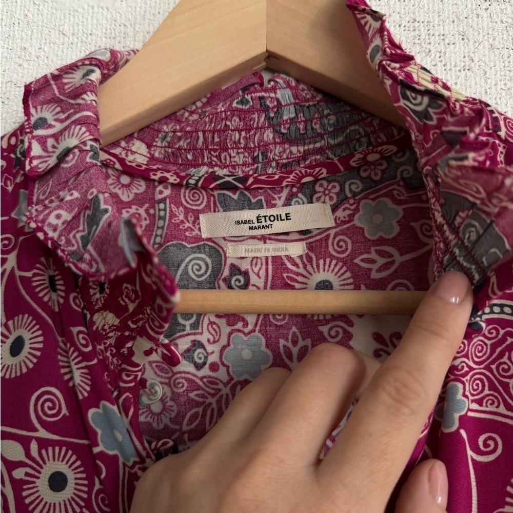 Isabel Marant Etoile Magenta Cescott Paisley Print Midi Dress - Picture 8 of 9
